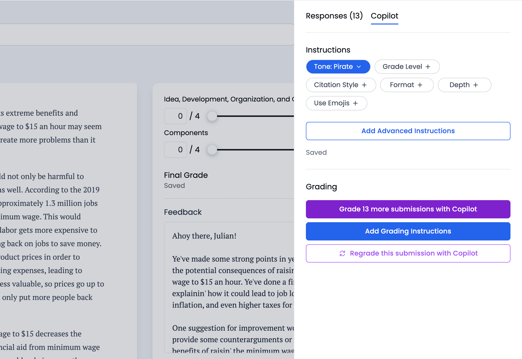 Essay Grading Instructions